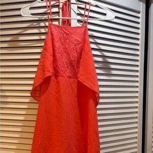 Peach/salmon Lace Overlay Dress. Size 0/xs.